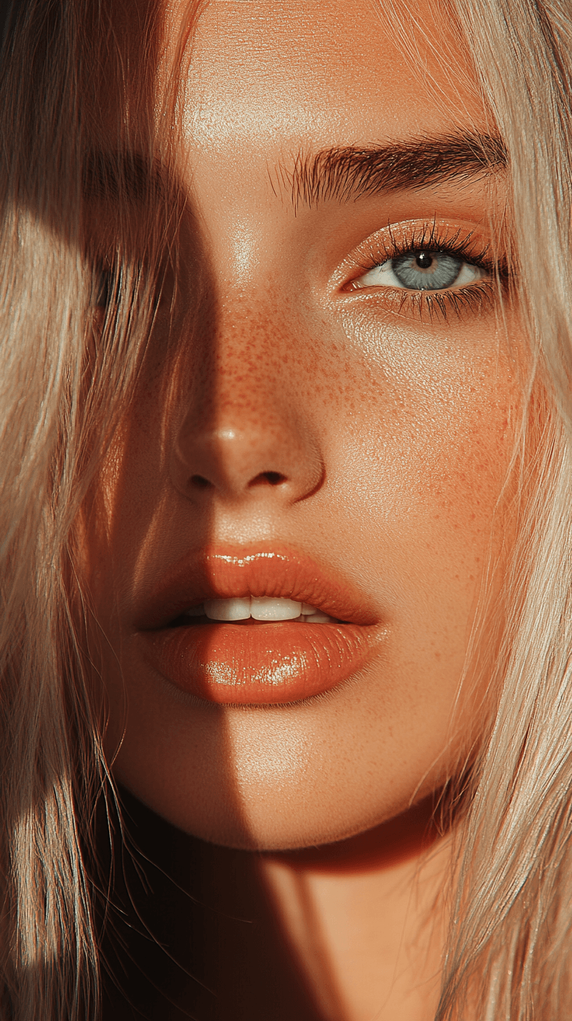 AI generated: a blonde woman with blue eyes, in the style of natural, timeless beauty, 32k uhd, blink-and-you-miss...