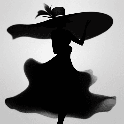 AI generated: a woman in a black and white photograph wearing a large hat, in the style of i can't believe how bea...