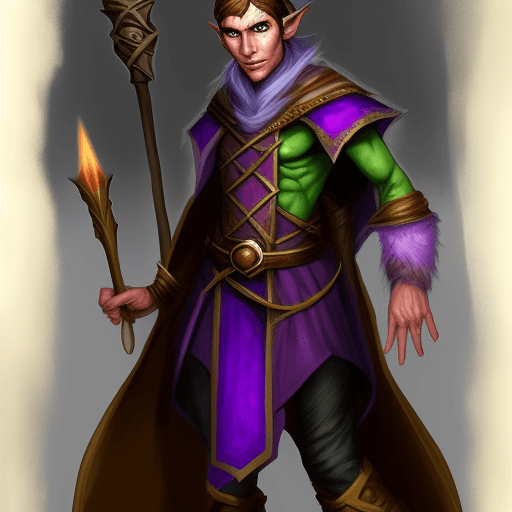 AI generated: dungeons and dragons fifth edition elf warlock male