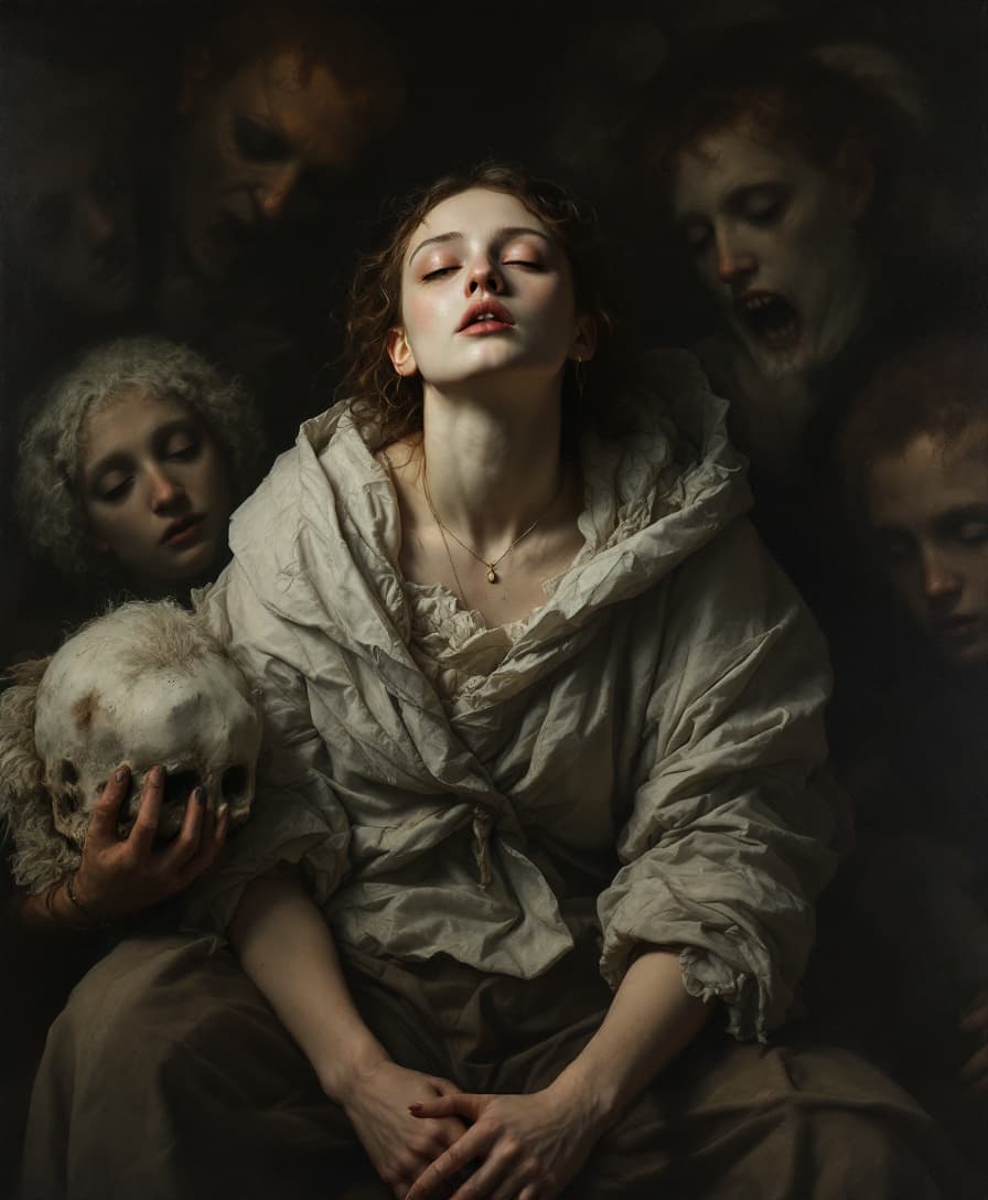 AI generated: A Renaissance-style painting influenced by Caravaggio and Banksy with subtle elements of Lucian Freu...