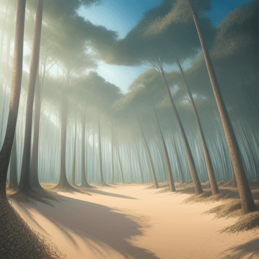 AI generated: beach sand forest 