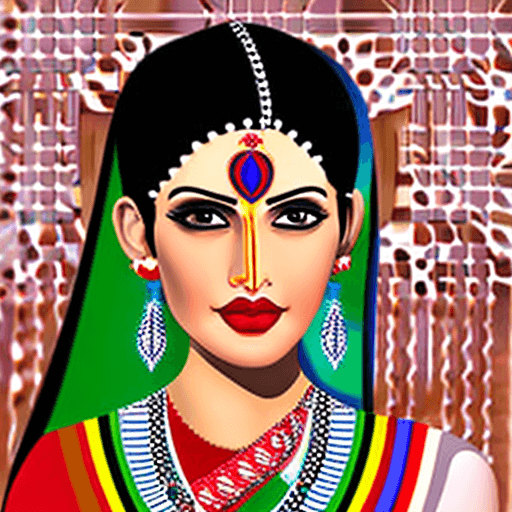 AI generated: realistic image of a white skinned indian woman with bold facial features. Beautiful face. 