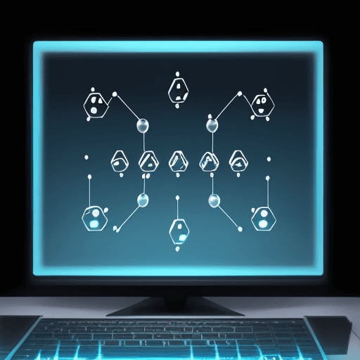 AI generated: computer screen with chemical molecules