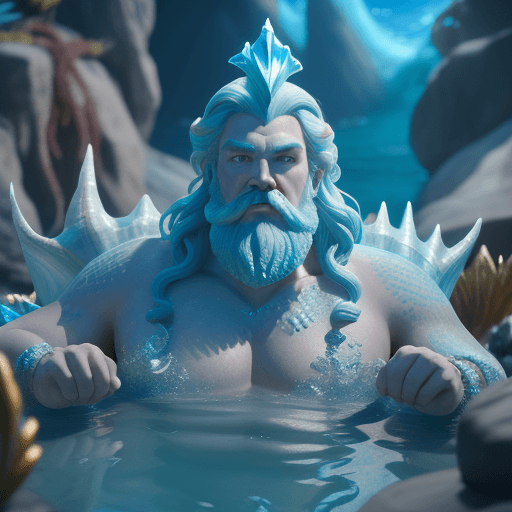 AI generated: young king triton, the little mermaid movie. 8k, hyper realistic, focused, extreme details, unreal e...