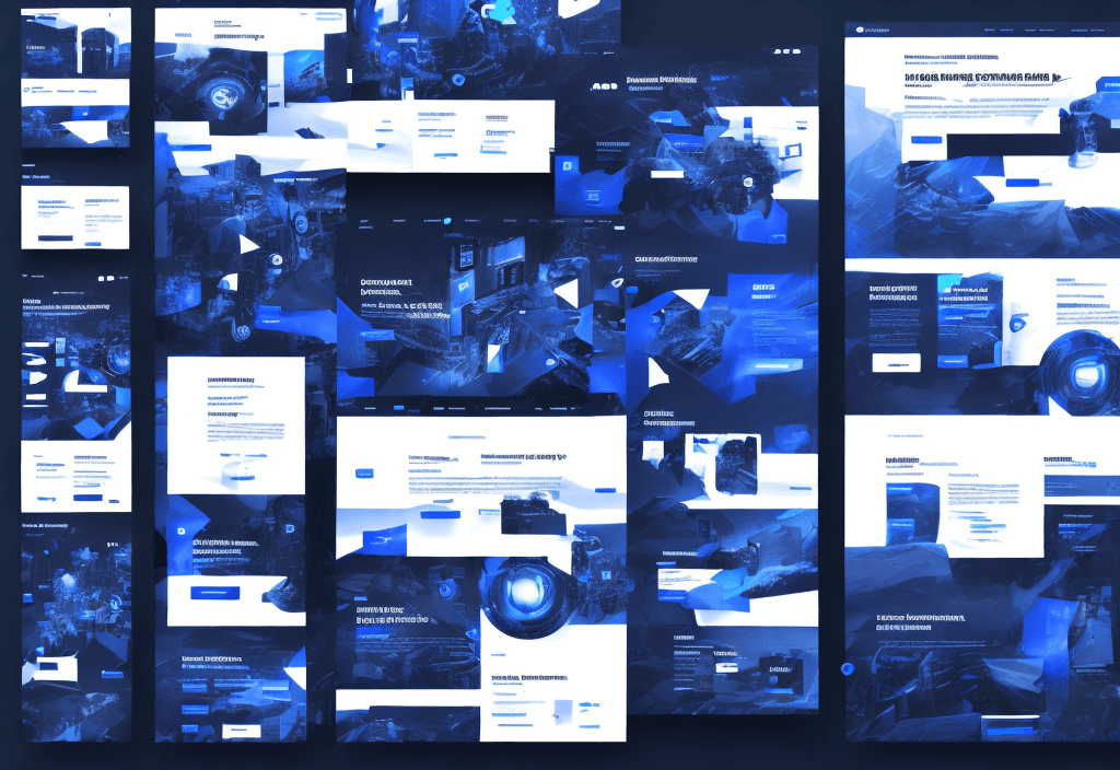 AI generated: home page, site web, ui design, awesome site web, futuristic, background dark blue, front end, one p...