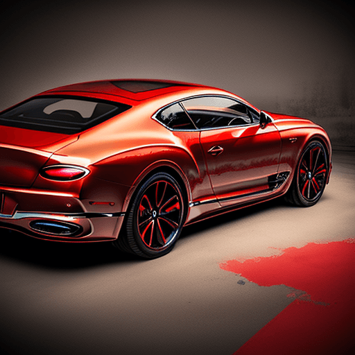 AI generated: Stabile DIffusion ,2024 Bentley Continental GT painted Red with the Rebel Flag painted on the hood l...