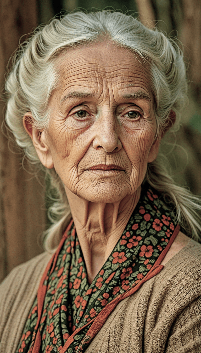 AI generated: An elderly individual expressing a mix of nostalgia and contentment. Wisdom and life experiences thr...