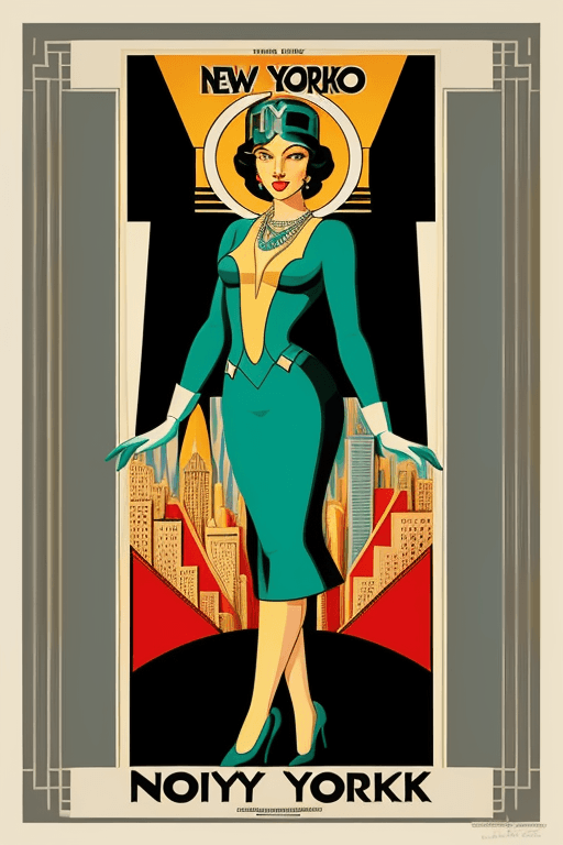 AI generated: art deco poster new york retro

