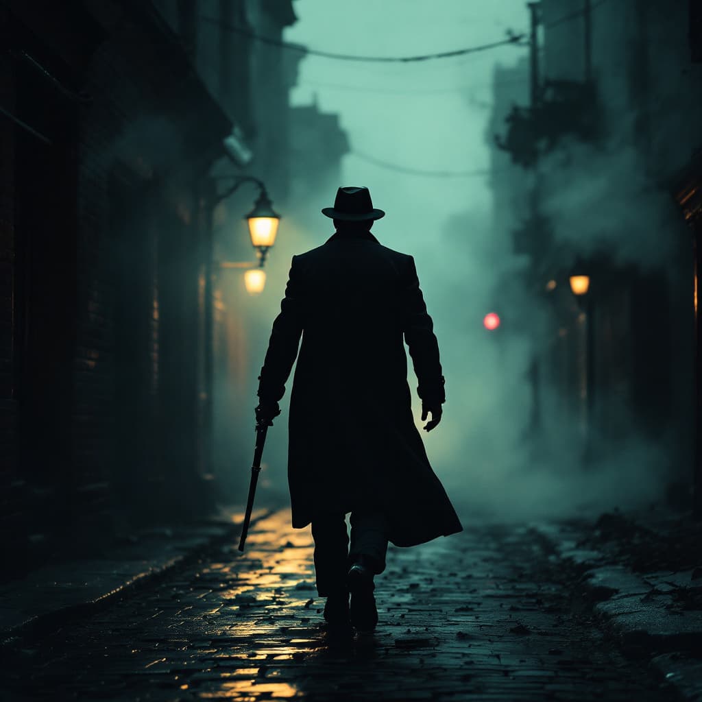 AI generated: (8k, RAW photo, highest quality) , hyperrealistic, Photo of a gang member from Peaky Blinders on a h...