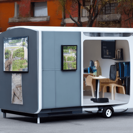 AI generated: mobile office pod 
