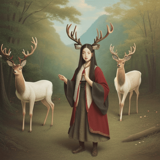 AI generated: Rural art, rural art paintings and illustrations with the theme of ginseng and deer antlers,
 8k