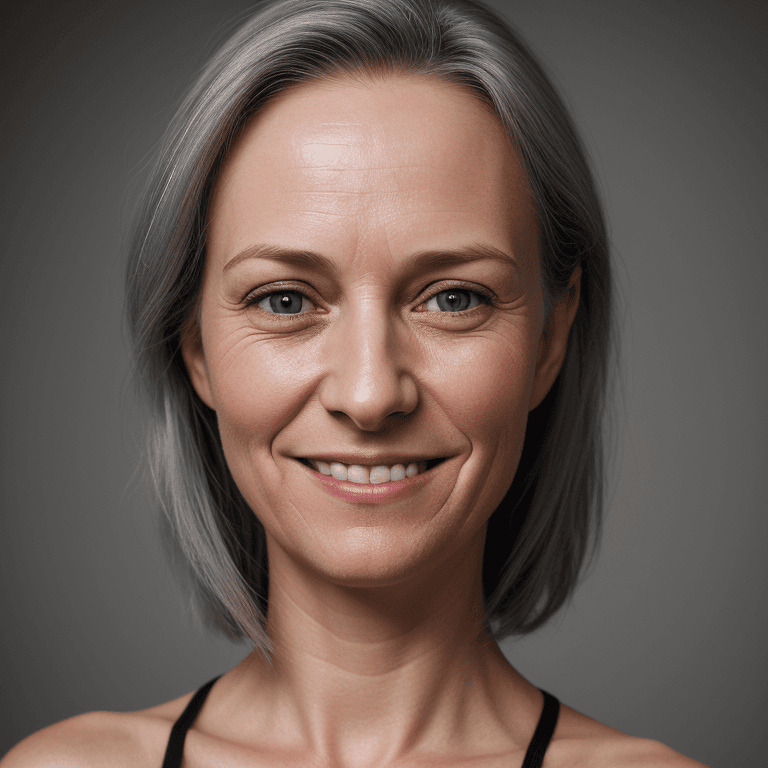 AI generated: hyper realistic headshot photo of a 35 year old danish (woman 1.5), (black: grey: 0.5) hair, slim, s...