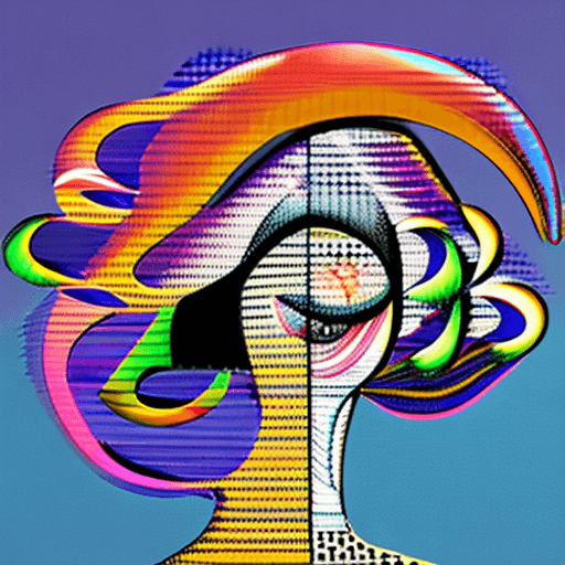 AI generated: A mesmerizing, intricate female face crafted from vibrant, dancing rainbows of light, with delicate,...