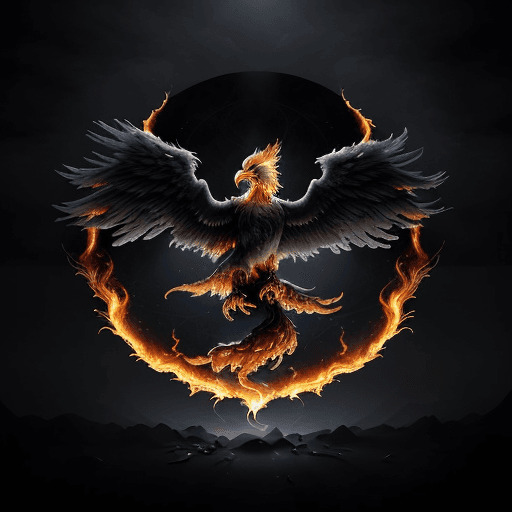 AI generated: Imagine the rebirth of the phoenix as a being of light born from the ashes. It begins with a scene s...