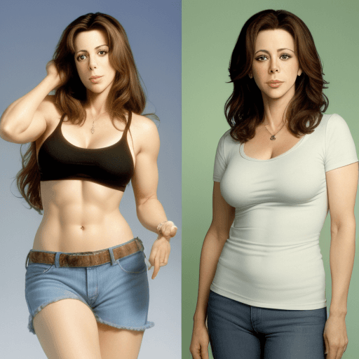 AI generated: Jane Kaczmarek, beautiful mother from the TV show Malcolm in the Middle. Amazing body. Real life acc...