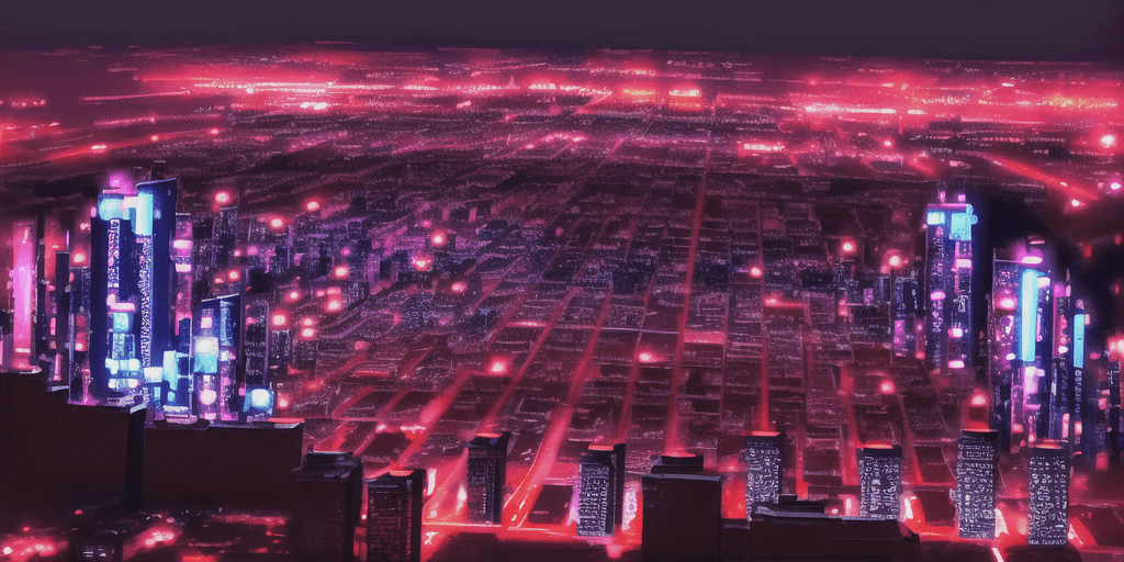 AI generated: nightcity in cyberpunk style and red colour