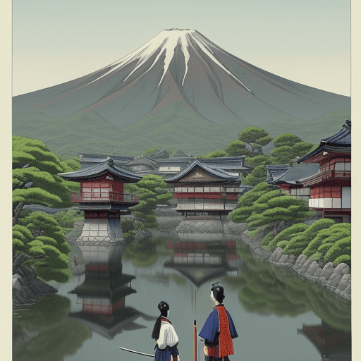 AI generated: absurdres, (great composition), illustration, Japan, in style of Hasui Kawase, with a samurai
<lora:...