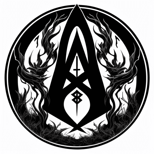 AI generated: Bandlogo for a Introspective Black Metal, Black and white, vector art, with the word Antiversum