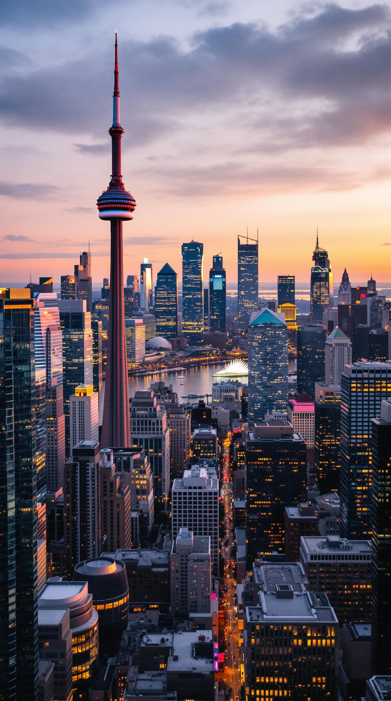 AI generated: the toronto Skyline combined with Manhattan skyline
