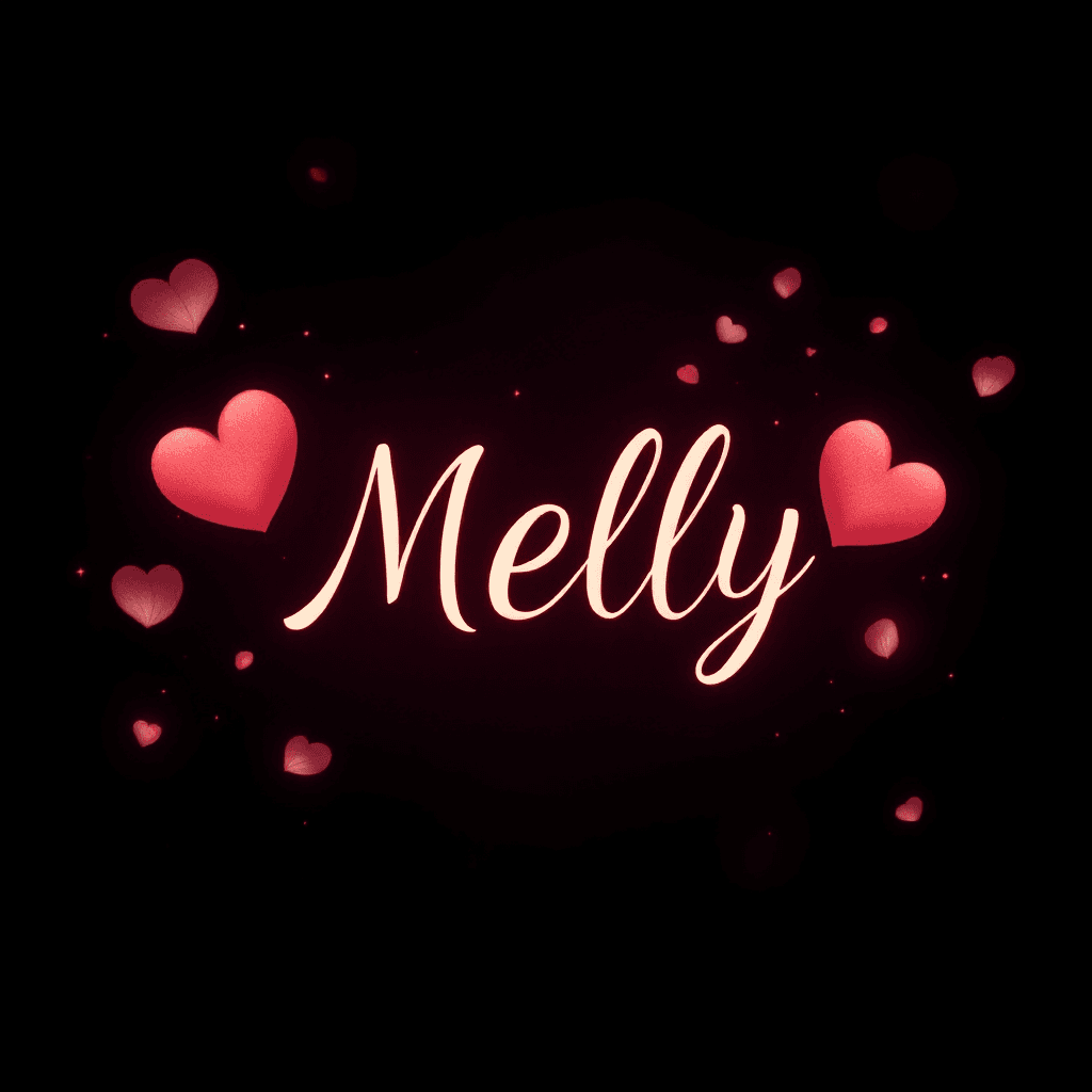 AI generated: Create a Valentine's Day-themed image with a deep black background. In the center, feature the name ...