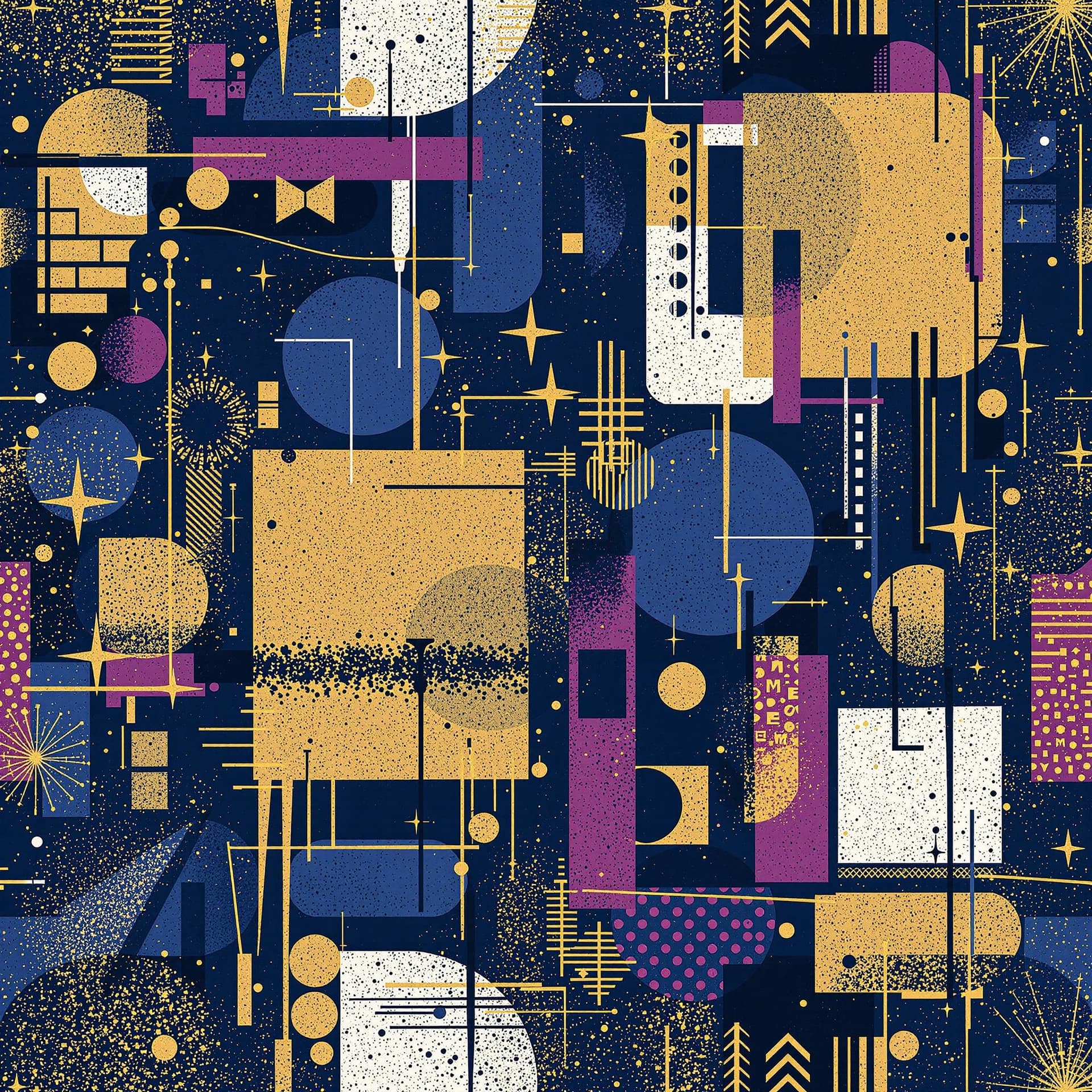 AI generated: "Seamless pattern inspired by urban textures and graffiti art. Deep indigo (#2B2D42) base with overl...