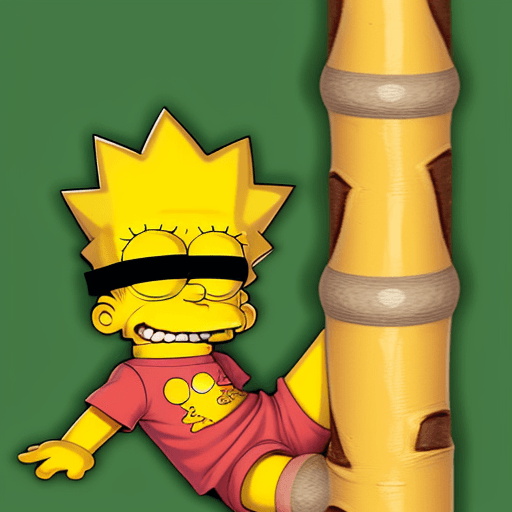 AI generated: Bart Simpson, o personagem amarelo e travesso da série de desenhos animados "Os Simpsons", está usan...
