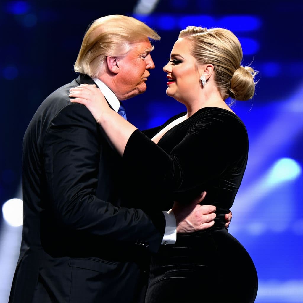 AI generated: Trump is dance with Adele 