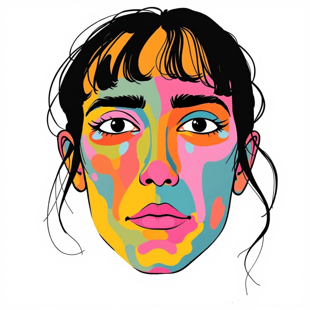AI generated: illustration of a face in the style of the artist juan diaz faes