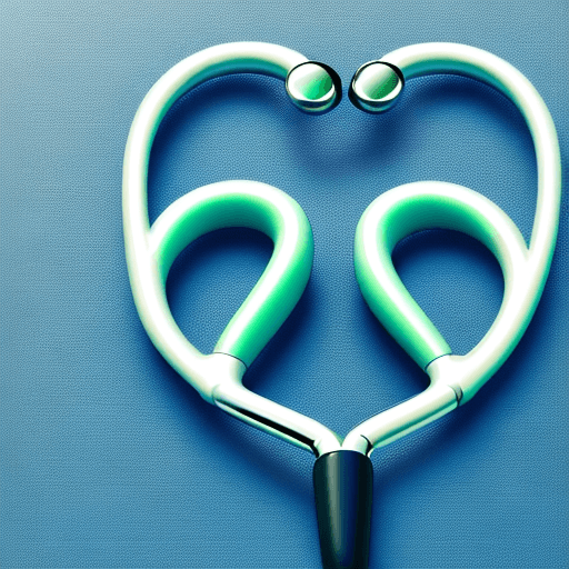 AI generated: Design a logo for a health company that incorporates a stethoscope and heart. The stethoscope should...