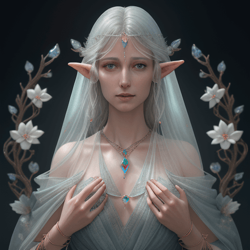 AI generated: a delicate elvish moonstone and opal necklace on a velvet background, jewelry design, symmetrical ::...