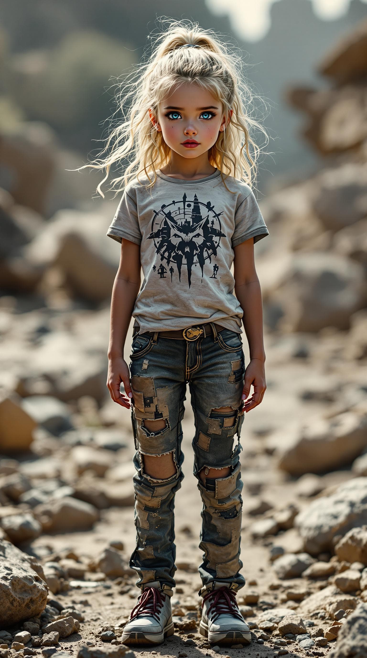 AI generated: a professional photo of a exceptionally beautiful girl in the world (age 7), (seven year old) post-a...