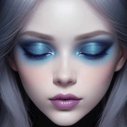 AI generated: a close up of a woman with a blue eye shadow on her face, official dior editorial, trending on pintr...