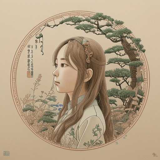 AI generated: art by studio ghibli, intricate artwork by 村田蓮爾,真紅の天竺牡丹,17歳女性,