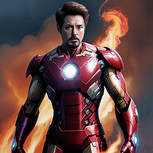 AI generated: Iron Man in flames