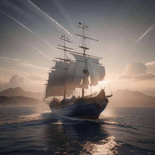 AI generated: superman Photo of a ultra realistic sailing ship, dramatic ligsaht, pale sunrise, cinematic lighting...
