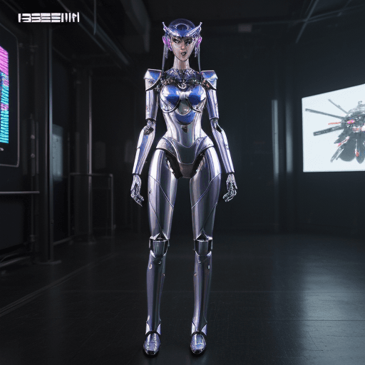AI generated: The best ever、8K,(((Full Body Esbian)))、(((The shine)))、(((Metallic)))、(((Cyberpunk)))、The cute beau...