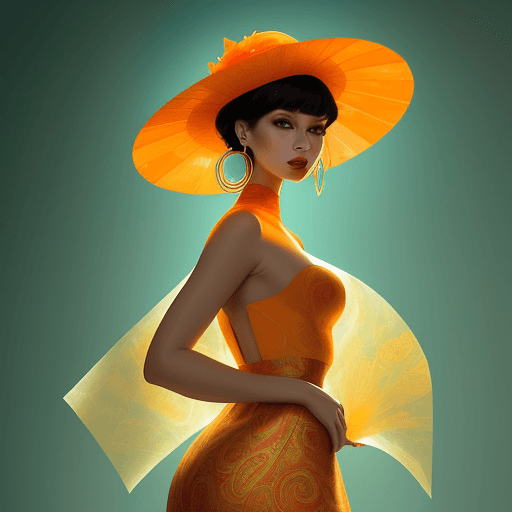 AI generated: a stunning woman Silhouette de mode on rice paper Avant garde beautiful stunning woman 1960s paisley...