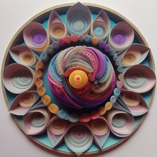 AI generated: ancient psychedelic sphere, cosmic, cosmos, map, Paper quilling, paper cut art, paper illustration::...