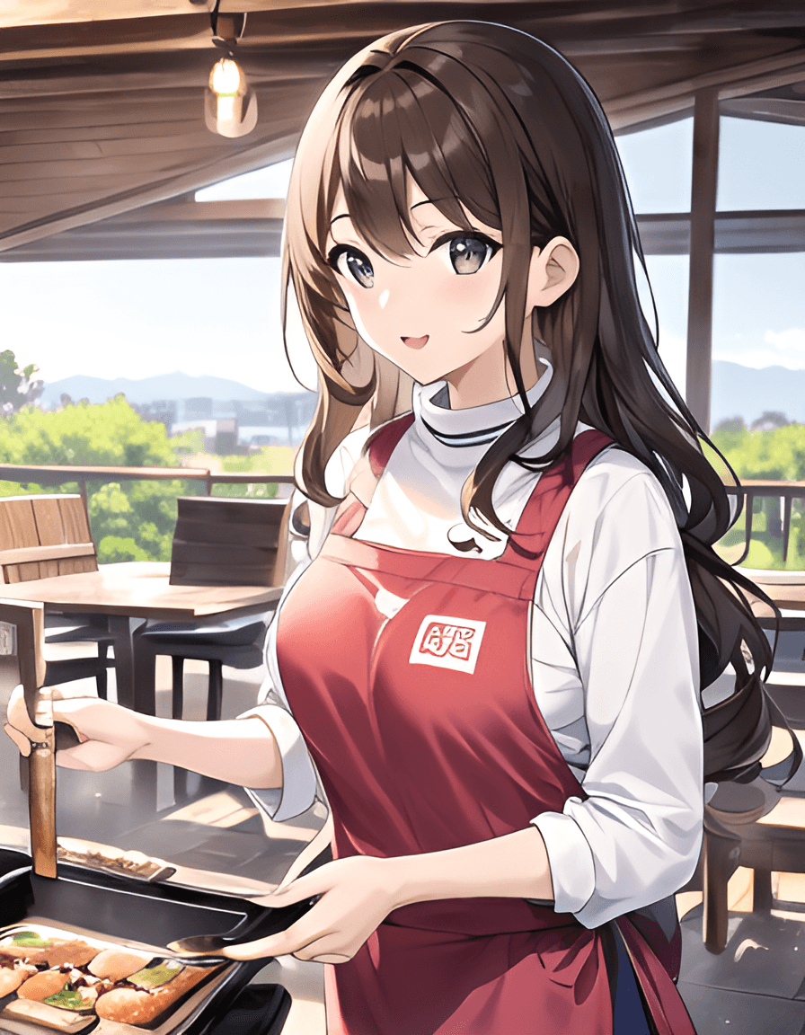 AI generated: outdoors, 20 years old, perfect anime quality, beautiful scenery, perfect face, perfect wavy hair, b...