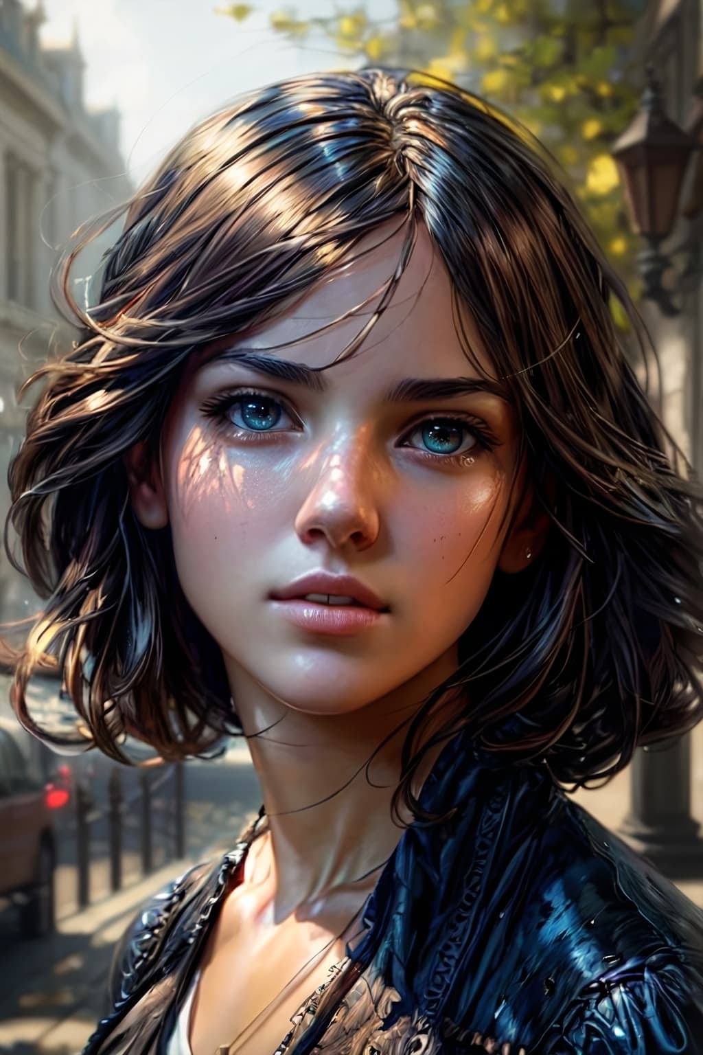 AI generated: model, palette knife strokes, perfect composition, perfect face, rim ligthing, character portrait, p...