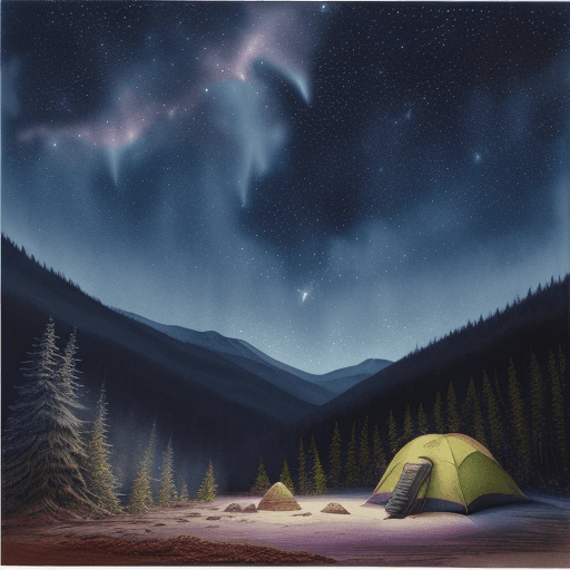 AI generated: Hyper realistic ground level watercolor of night sky phenomena, comet, supernova, constellation, tel...