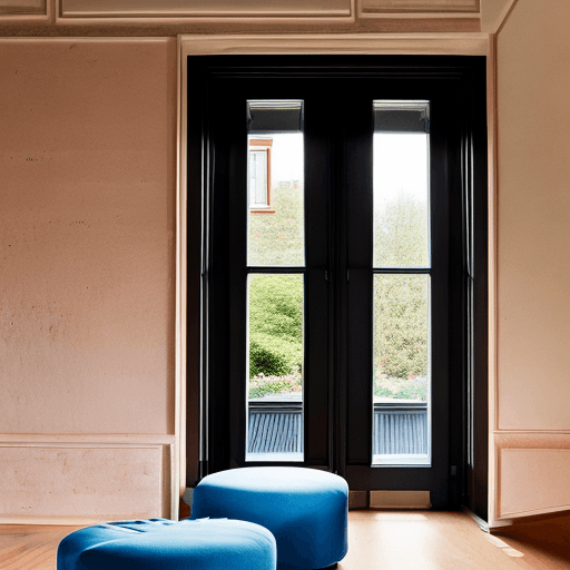 AI generated: High resolution photography interior design, dreamy sunken living room conversation pit, wooden floo...