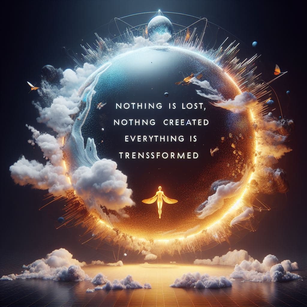 AI generated: Construct a visually captivating representation of the concept 'Nothing is lost, nothing is created,...