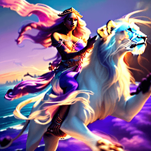 AI generated: Painting of an ultra realistic, fair-skinned goddess with an extremely beautiful gorgeous face and f...