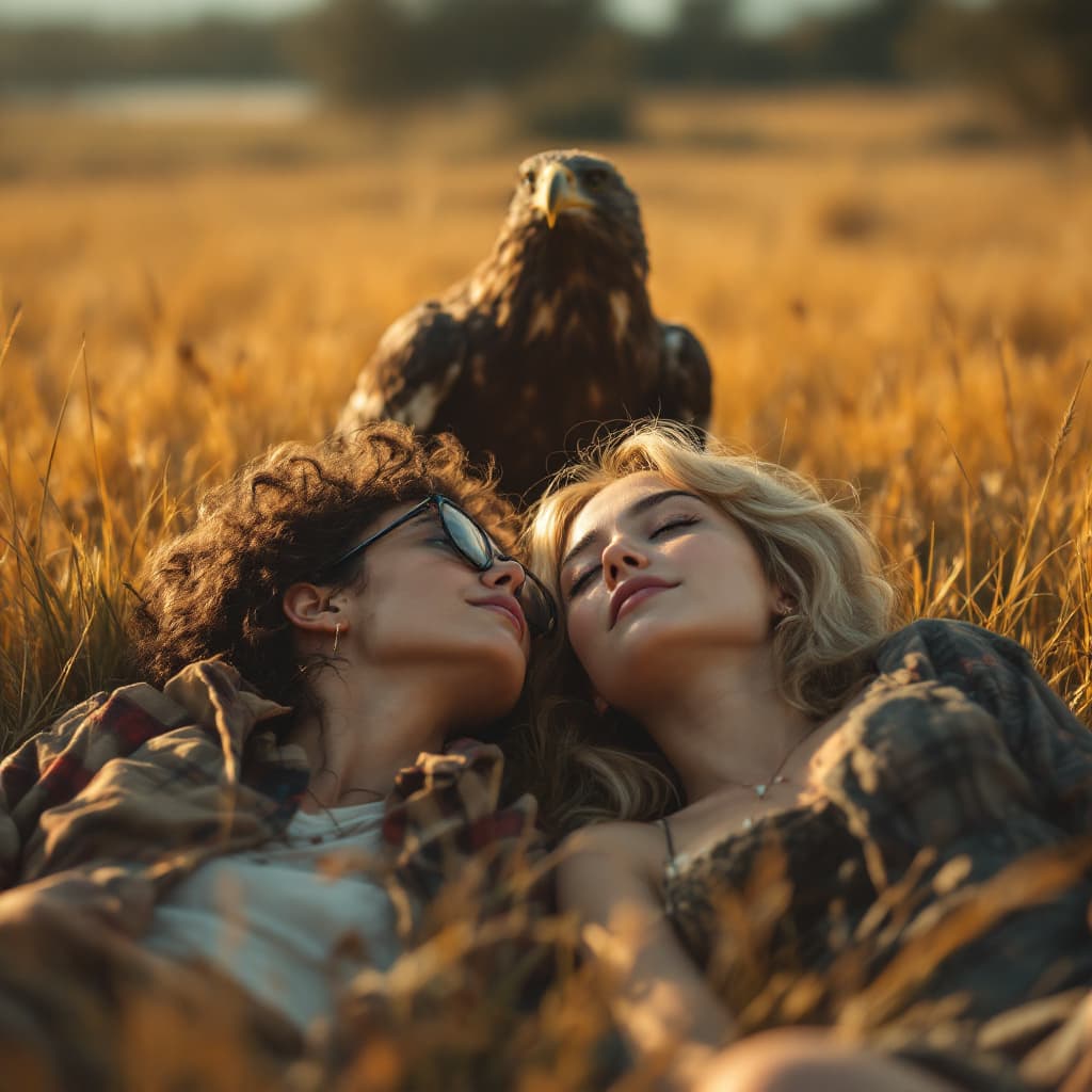 AI generated: High resolution photography A photorealistic image of Two female college students, a female, wearing...