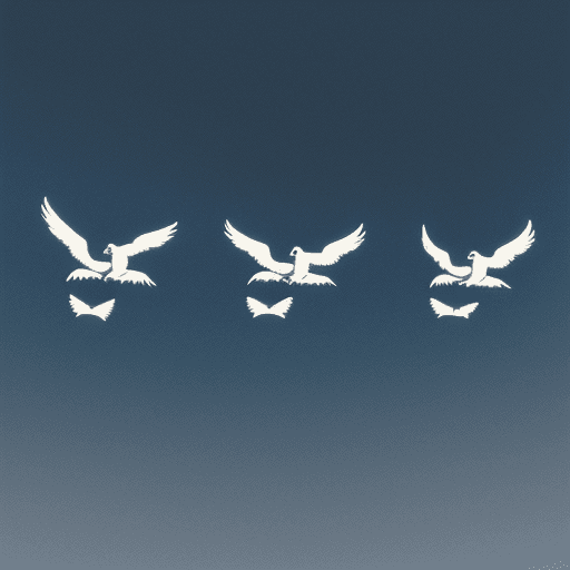 AI generated: 3 birds flying, electrocardiogram

