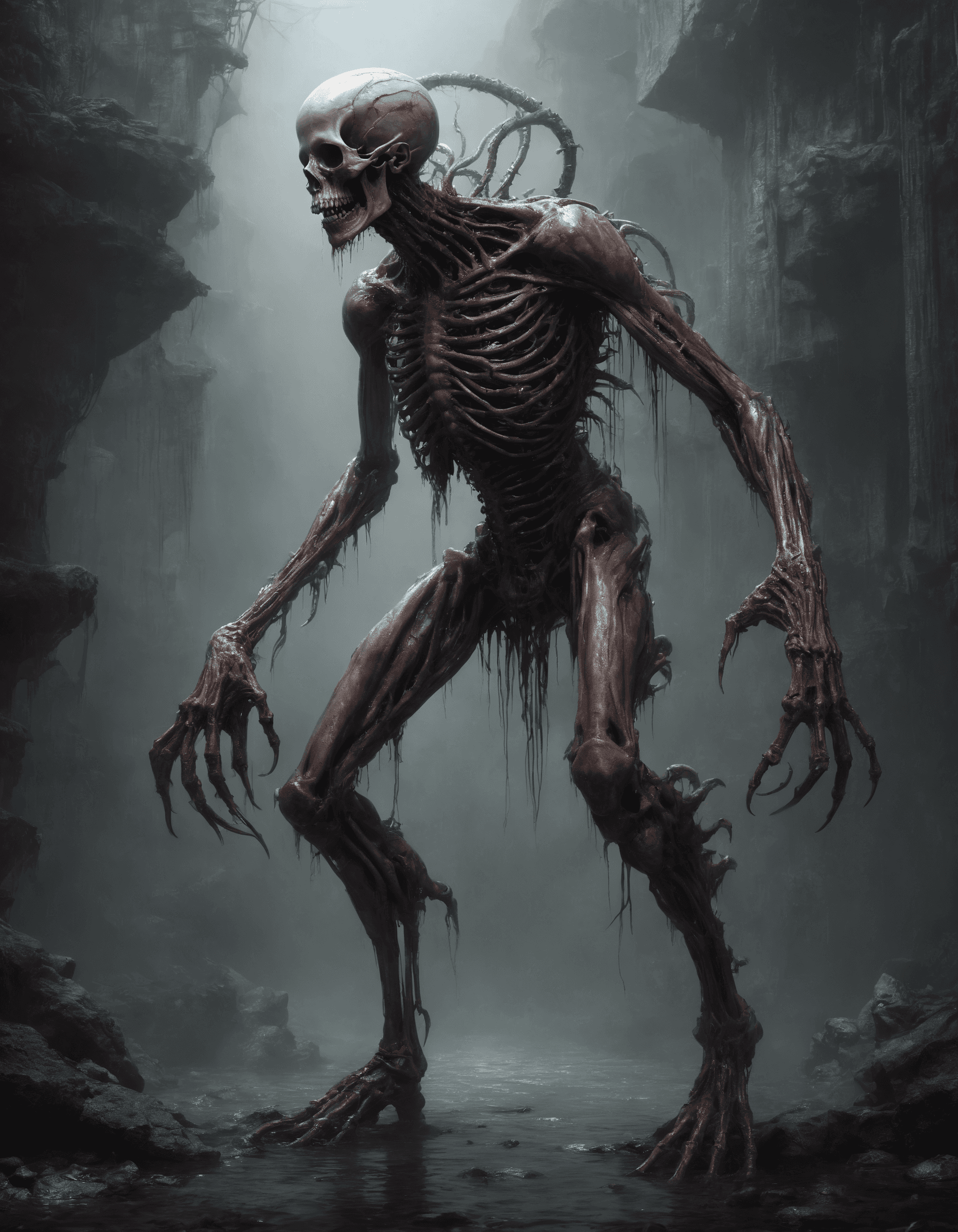 AI generated: concept art concept art, ancient paintings, popular on artstation, (intimidating design), biomechani...