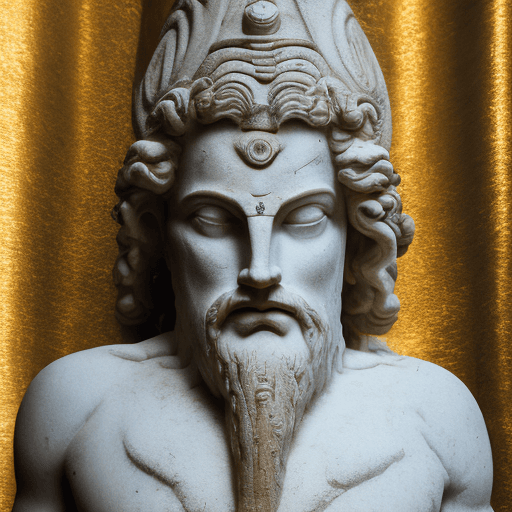 AI generated: High resolution photography of a male deity named Pelydeten the Temporary