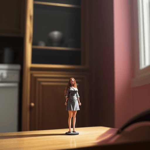 AI generated: Photo of an giantess in house