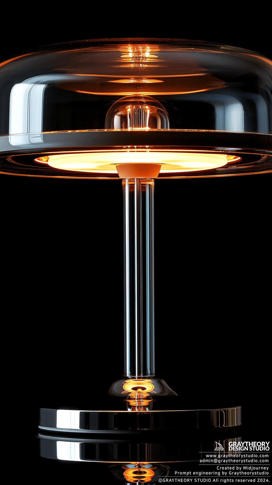 AI generated: photogrpahy, table Lamp, contrast of the background